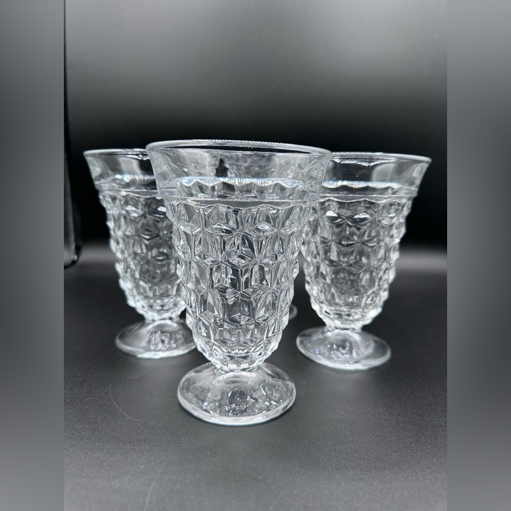 Fostoria American Clear #2056 Water Goblets – Set of 4, 5.5", Extraordinary Cond